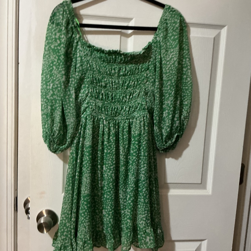Casual Green Short Dress
